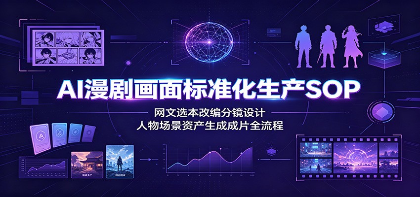 AI漫剧画面标准化生产SOP：网文选本改编分镜设计，人物场景资产生成成片全流程-智点网