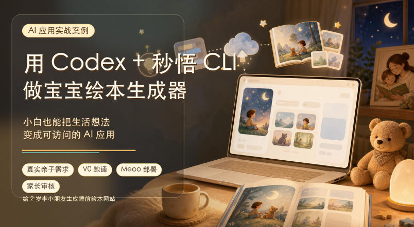 AI应用实战案例，用Codex+秒悟CLl做宝宝绘本生成器，小白也能把生活想法变成可访问的AI应用-智点网