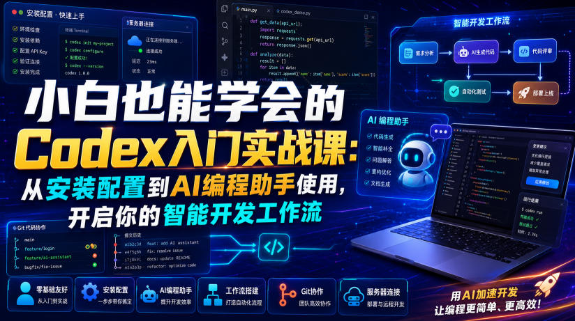 小白也能学会的Codex入门实战课：从安装配置到AI编程助手使用，开启你的智能开发工作流-智点网