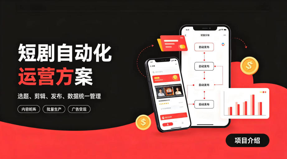 快手全自动短剧矩阵项目｜自动化分发，流量持续变现【揭秘】-智点网