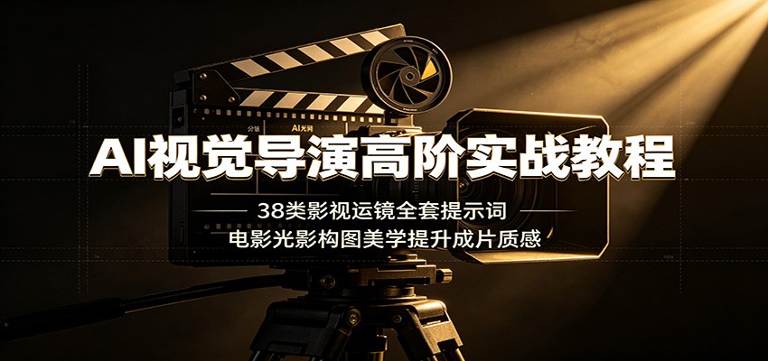AI视觉导演高阶实战教程：38类影视运镜全套提示词，电影光影构图美学提升成片质感-智点网