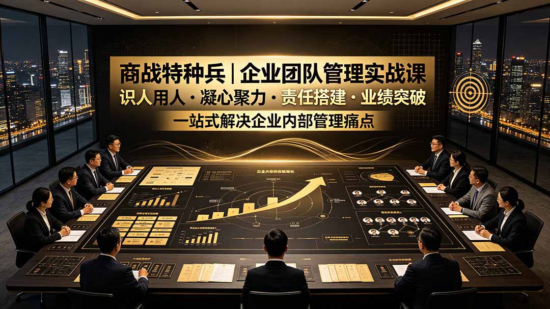商战特种兵｜企业团队管理实战课：识人用人｜凝心聚力｜责任搭建｜业绩突破，一站式解决企业内部管理痛点-智点网
