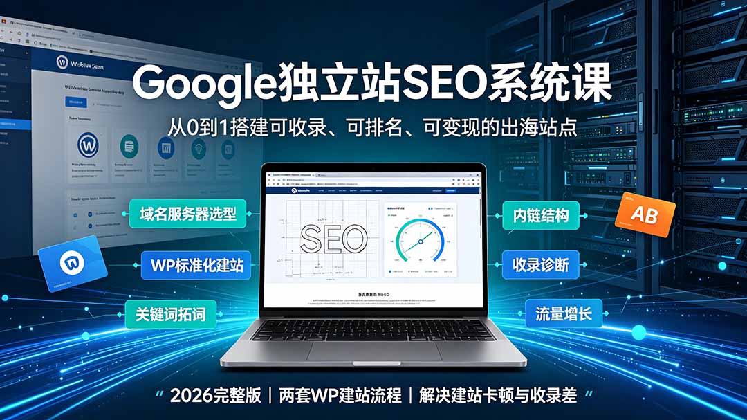 Google独立站SEO-7月系统课：出海基建×WordPress建站×AI内容生产×站内外优化×Search Console×AdSense变现-智点网