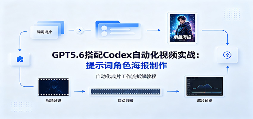 GPT5.6搭配Codex自动化视频实战：提示词角色海报制作，自动化成片工作流拆解教程-智点网