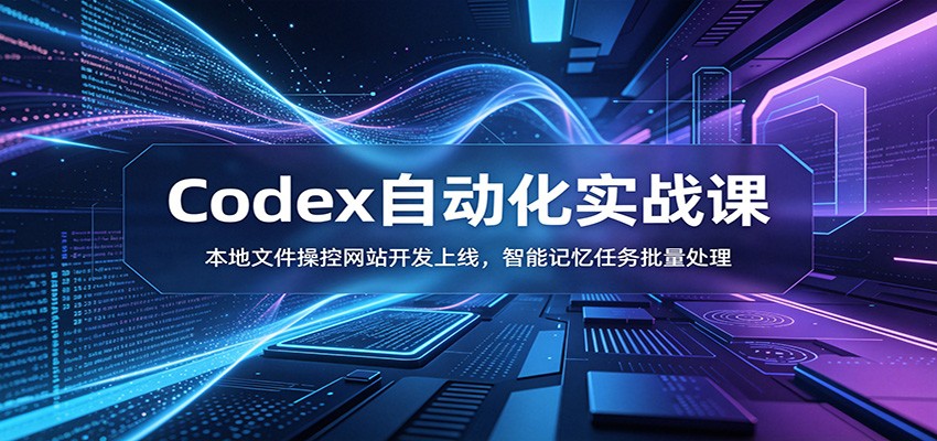 Codex自动化实战课：本地文件操控网站开发上线，智能记忆任务批量处理-智点网