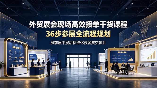 外贸展会现场高效接单干货课程，36步参展全流程规划，展前展中展后标准化获客成交体系-智点网