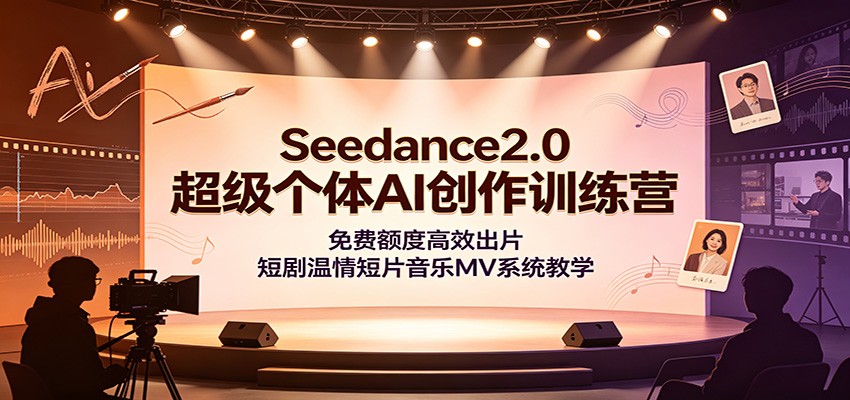Seedance2.0超级个体AI创作训练营：免费额度高效出片，短剧温情短片音乐MV系统教学-智点网