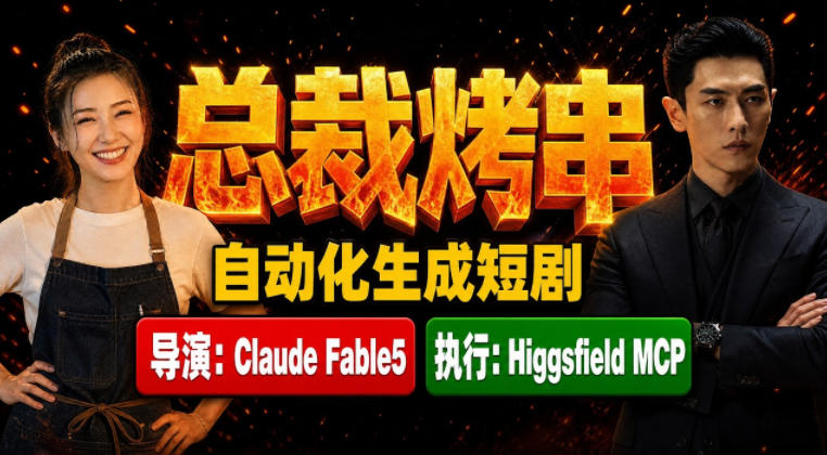 Claude Fable5担任导演+Higgsfield MCP落地执行｜《总裁烤串》真人质感短剧全自动AI生成全流程教学-智点网
