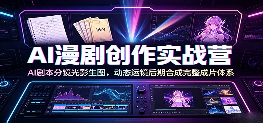AI漫剧创作实战营：AI剧本分镜光影生图，动态运镜后期合成完整成片体系-智点网