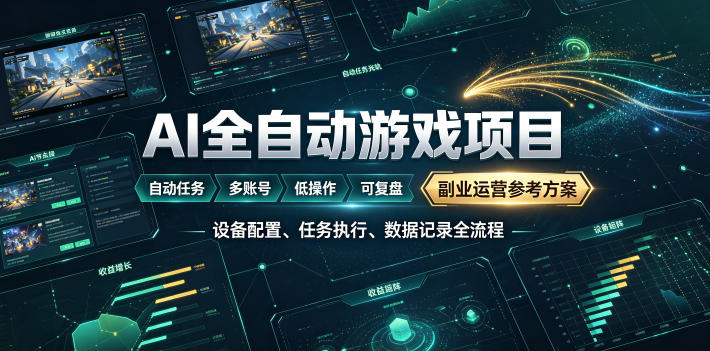 AI全自动游戏躺賺副业：日入几百，稳定运行三年的项目！【揭秘】-智点网