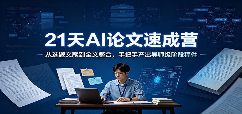 21天AI论文速成营：从选题文献到全文整合，手把手产出导师级阶段稿件-智点网