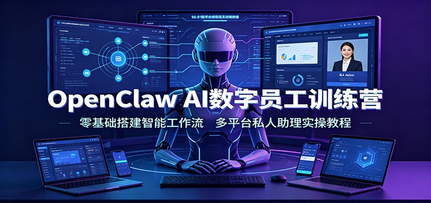OpenClaw AI数字员工训练营：零基础搭建智能工作流，多平台私人助理实操教程-智点网