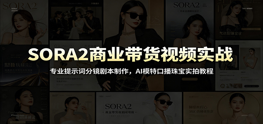 SORA2商业带货视频实战：专业提示词分镜剧本制作，AI模特口播珠宝实拍教程-智点网