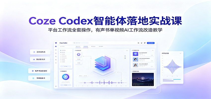 Coze Codex智能体落地实战课：平台工作流全套操作，有声书单视频AI工作流改造教学-智点网