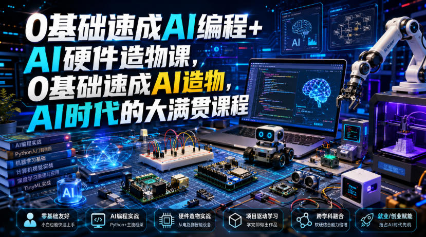 0基础速成AI编程+AI硬件造物课，0基础速成AI造物，AI时代的大满贯课程-智点网