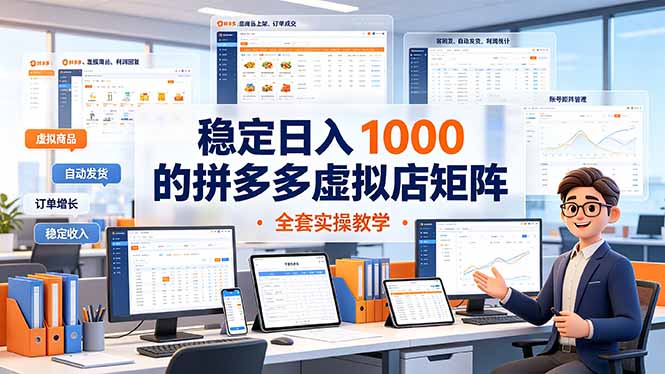 稳定日入 1000 的拼多多虚拟店矩阵，全套实操教学-智点网