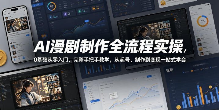 AI漫剧制作全流程实操，0基础从零入门，完整手把手教学，从起号、制作到变现一站式学会(更新)-智点网