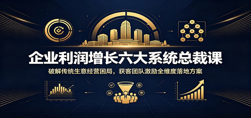 企业利润增长六大系统总裁课：破解传统生意经营困局，获客团队激励全维度落地方案-智点网