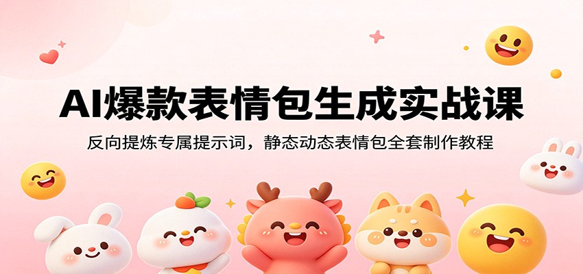 AI爆款表情包生成实战课：反向提炼专属提示词，静态动态表情包全套制作教程-智点网