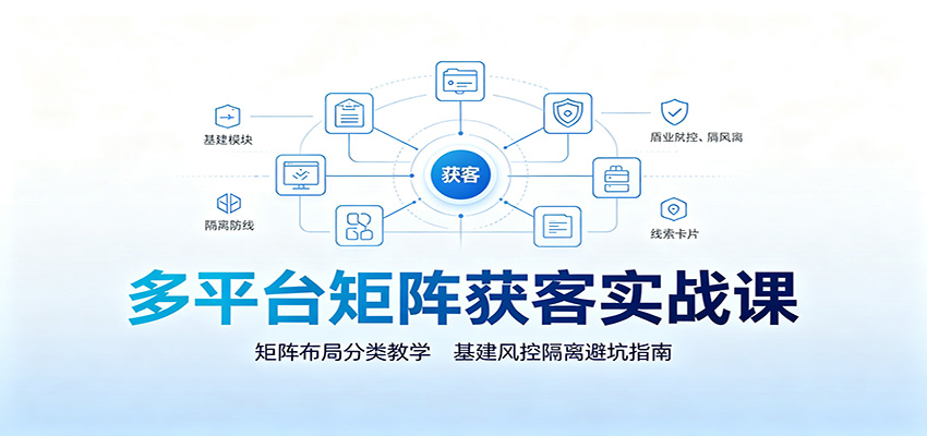 多平台矩阵获客实战课：矩阵布局分类教学，基建风控隔离避坑指南-智点网