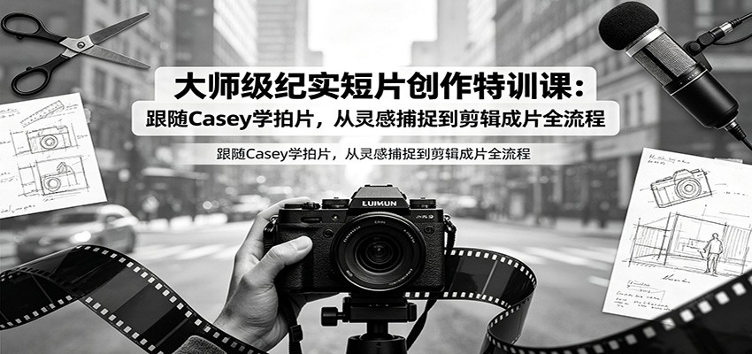 大师级纪实短片创作特训课：跟随Casey学拍片，从灵感捕捉到剪辑成片全流程-智点网