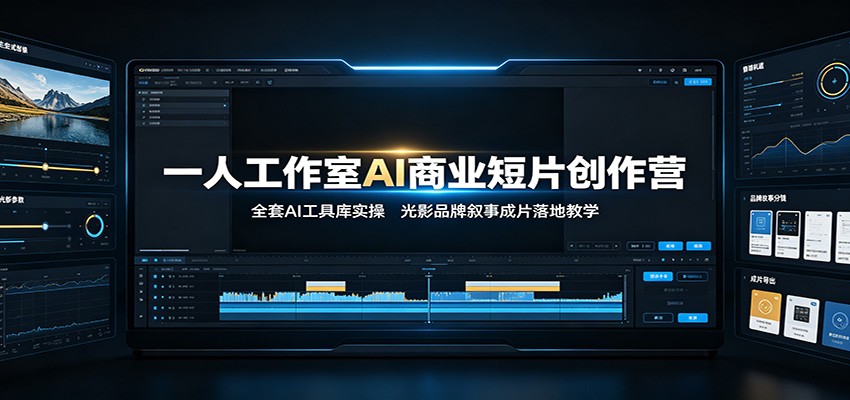 一人工作室AI商业短片创作营：全套AI工具库实操，光影品牌叙事成片落地教学-智点网
