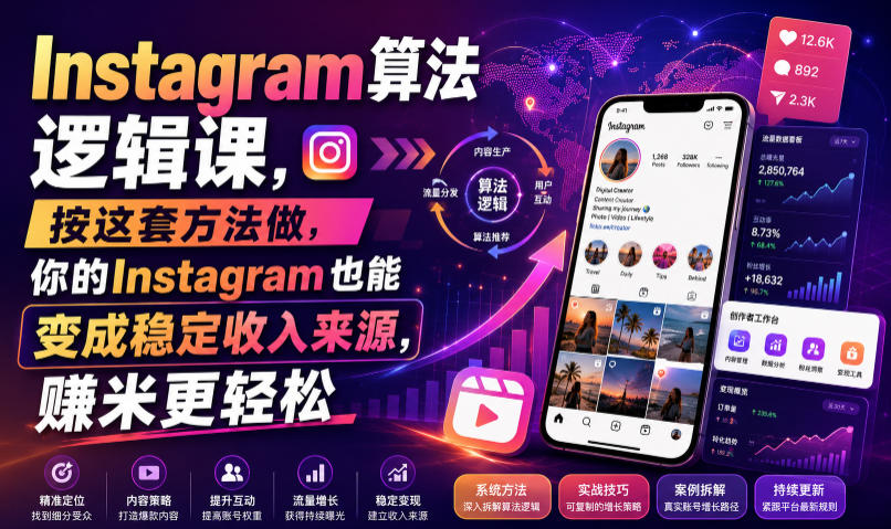 Instagram算法逻辑课，按这套方法做，你的Instagram也能变成稳定收入来源，賺米更轻松【原创双语字幕】-智点网