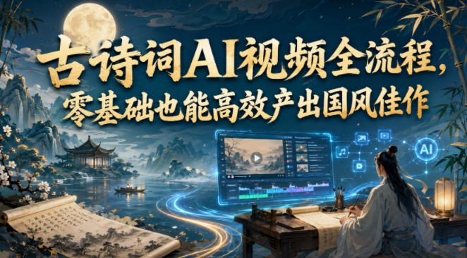 古诗词AI视频全流程，零基础也能高效产出国风佳作-智点网