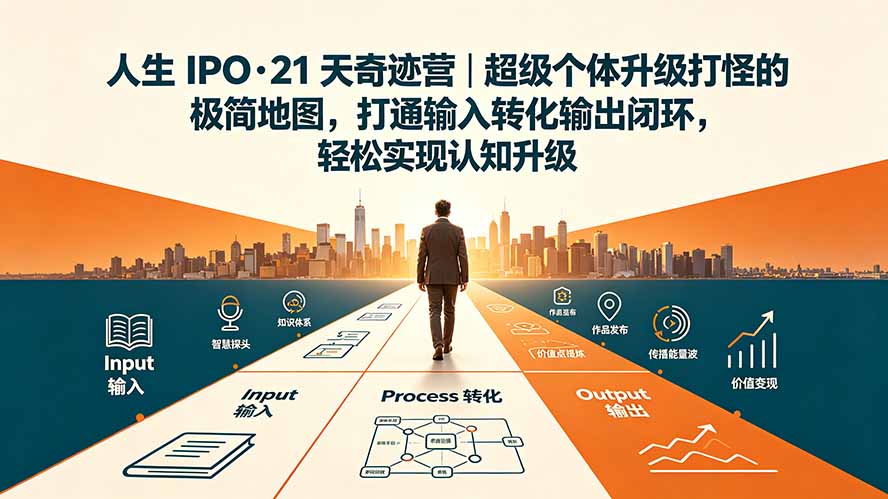 人生 IPO-21 天奇迹营｜超级个体升级打怪的极简地图，打通输入转化输出闭环，轻松实现认知升级-智点网