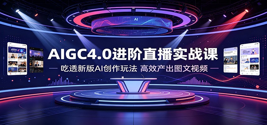 AIGC4.0进阶直播实战课：吃透新版AI创作玩法，高效产出图文视频-智点网