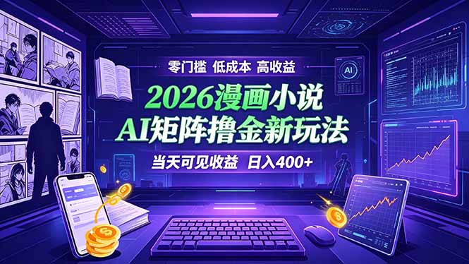 爆款小说漫画大阅读    ai矩阵操作    当天可见收益  日入400+    零门槛    高收益-智点网