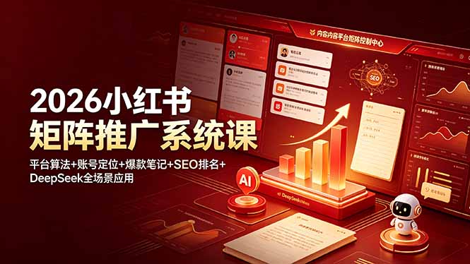 2026小红书矩阵推广系统课：平台算法+账号定位+爆款笔记+SEO排名+DeepSeek全场景应用-智点网