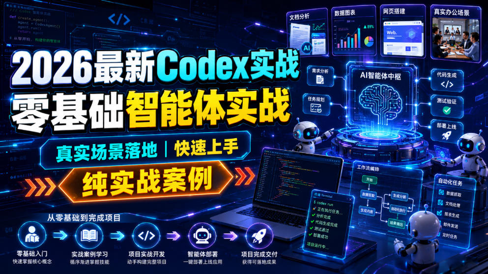 2026最新Codex实战零基础智能体实战，真实场景落地，快速上手，纯实战案例-智点网