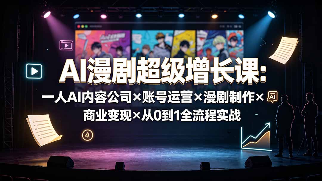 AI漫剧超级增长课：一人AI内容公司×账号运营×漫剧制作×商业变现×从0到1全流程实战-智点网