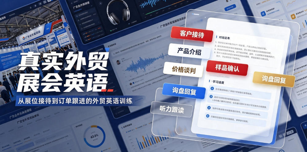 真实外贸展会英语，广交会外贸口语听力突击课程【音频】-智点网