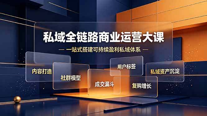 私域全链路商业运营大课，内容打造社群模型成交漏斗，一站式搭建可持续盈利私域体系-智点网