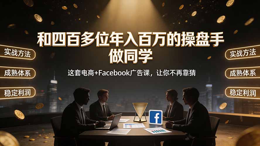 和四百多位年入百万的操盘手做同学——这套电商+Facebook广告课，让你不再靠猜【原创双语字幕】-智点网