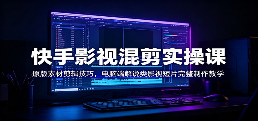 快手影视混剪实操课：原版素材剪辑技巧，电脑端解说类影视短片完整制作教学-智点网