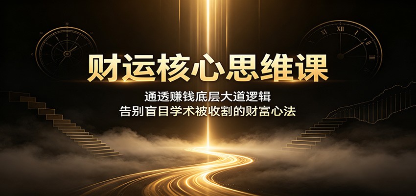 财运核心思维课:通透赚钱底层大道逻辑,告别盲目学术被收割的财富心法-智点网