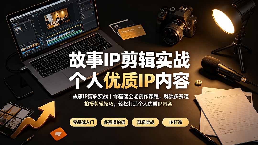 故事IP剪辑实战｜零基础全能创作课程，解锁多赛道拍摄剪辑技巧，轻松打造个人优质IP内容-智点网