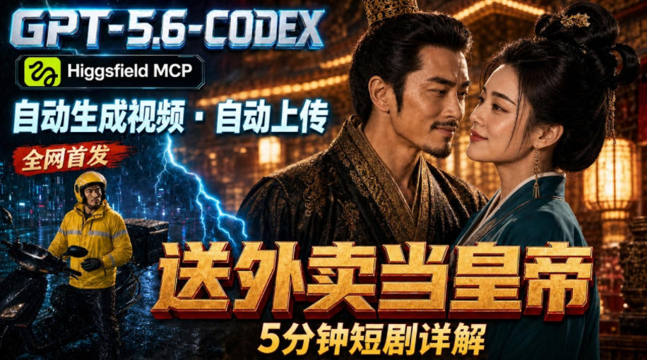 GPT-5.6 Codex+Higgsfield MCP：一条指令生成5分钟短剧并自动上传YouTube(油管)-智点网