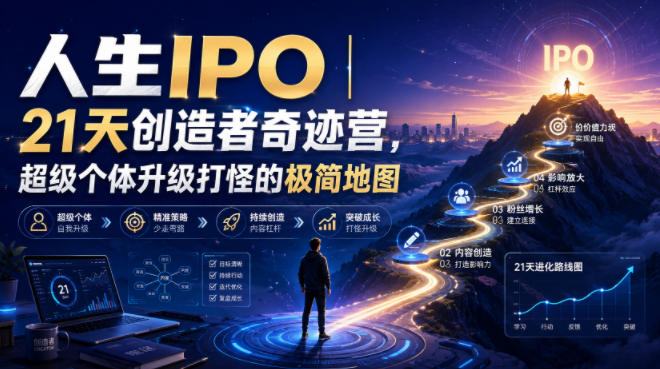 人生IPO︱21天创造者奇迹营，​超级个体升级打怪的极简地图-智点网