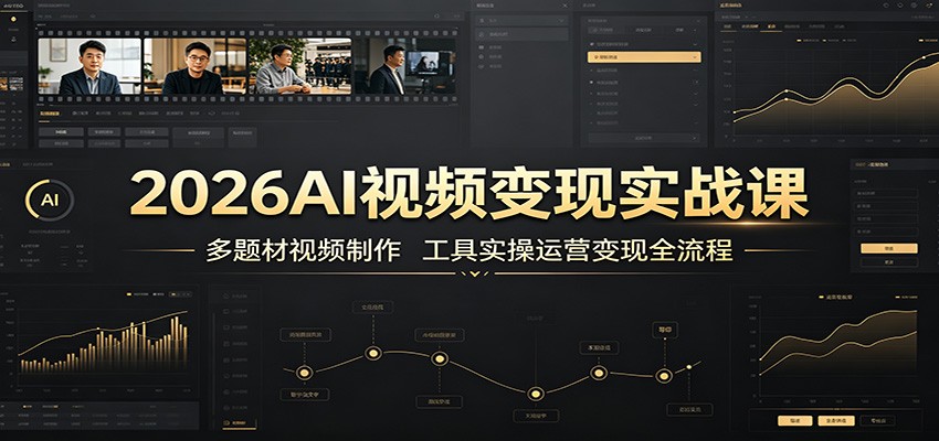 2026AI视频变现实战课：多题材视频制作，工具实操运营变现全流程-智点网
