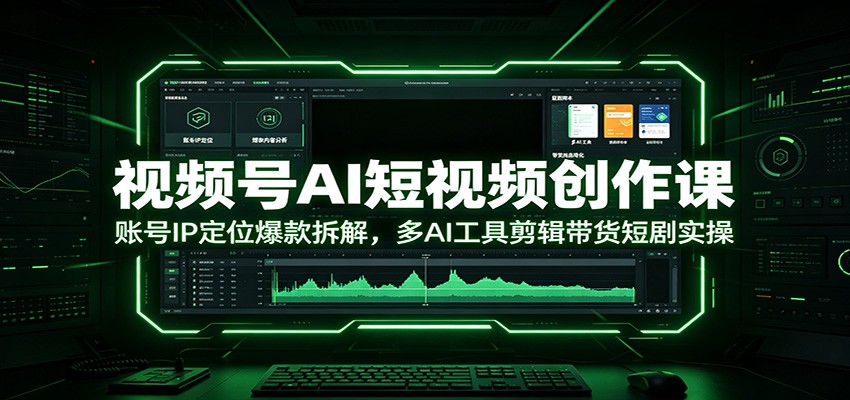 视频号AI短视频创作课：账号IP定位爆款拆解，多AI工具剪辑带货短剧实操-智点网