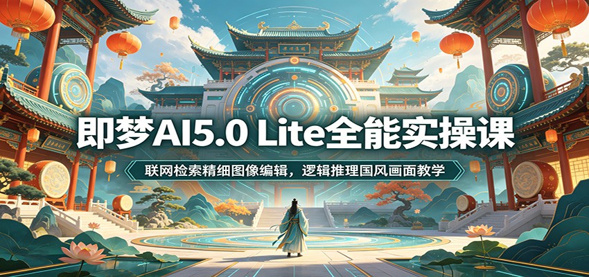 即梦AI5.0 Lite全能实操课：联网检索精细图像编辑，逻辑推理国风画面教学-智点网