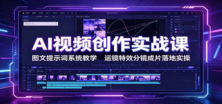 AI视频创作实战课：图文提示词系统教学，运镜特效分镜成片落地实操-智点网