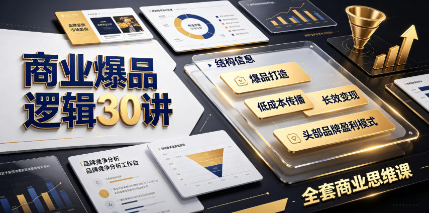 商业爆品逻辑30讲｜拆解各行各业头部品牌盈利模式，吃透爆品打造、低成本传播、长效变现全套商业思维课-智点网