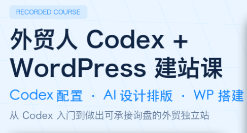 外贸人Codex + WordPress建站课-智点网