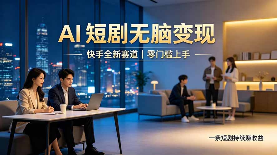 别乱找副业了，快手 AI 短剧零门槛长久被动增收-智点网