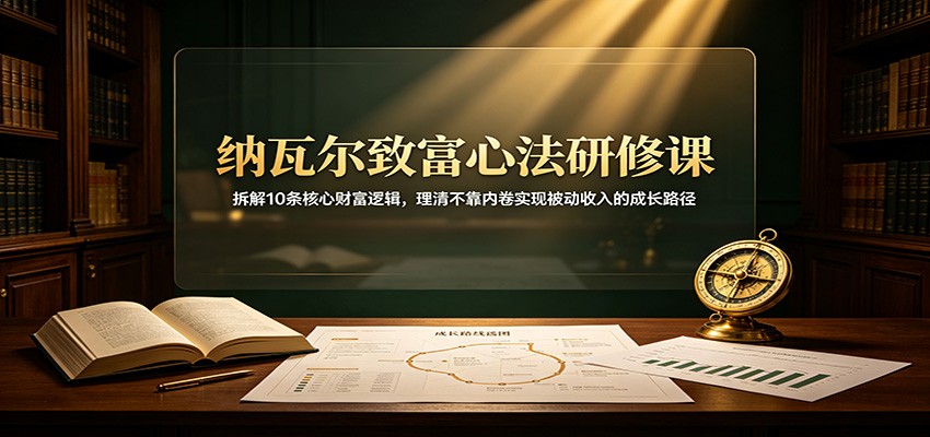 纳瓦尔致富心法研修课：拆解10条核心财富逻辑，理清不靠内卷实现被动收入的成长路径-智点网